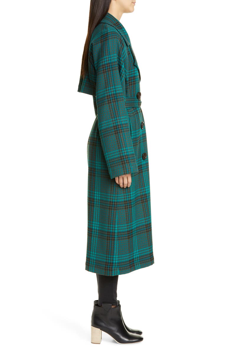 See by Chloé Belted Double Face Plaid Coat, Alternate, color, 
