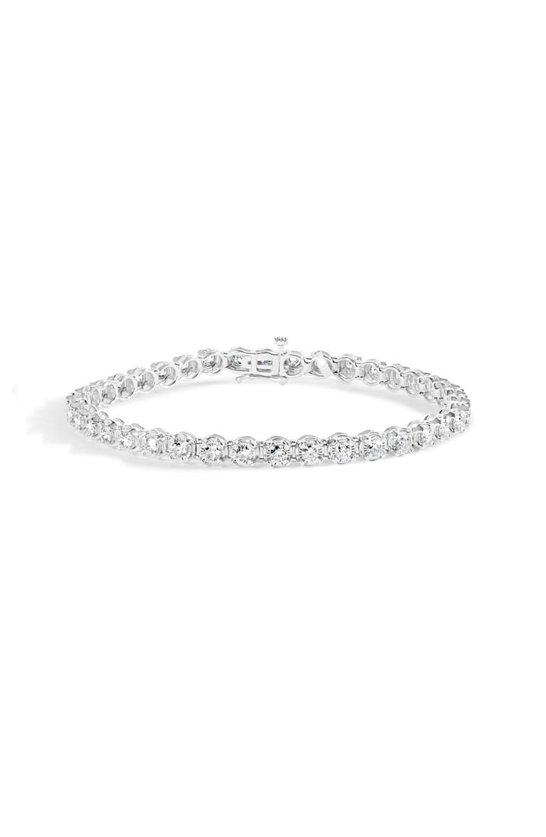 Haus of Brilliance 10K White Gold 3.00 Cttw Miracle Set Diamond Bezel Link Style Tennis Bracelet, Main, color, White