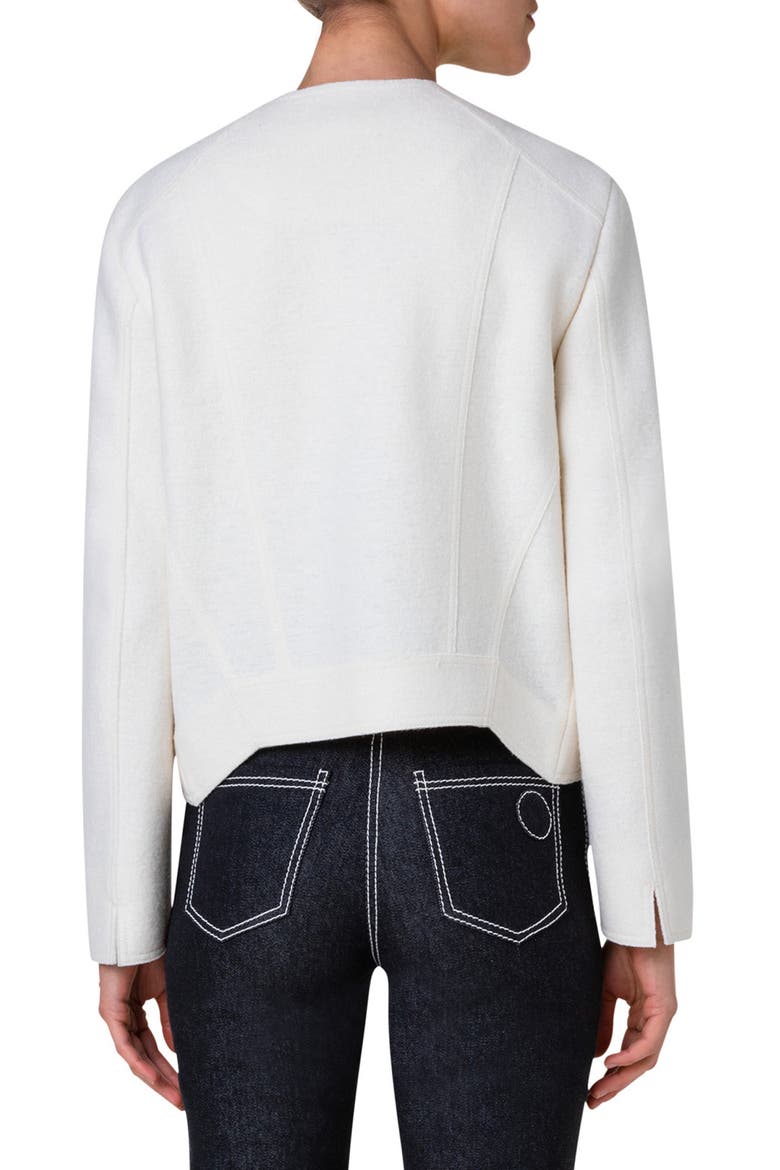 Boiled Wool Zip Jacket, Alternate, color, CREAM