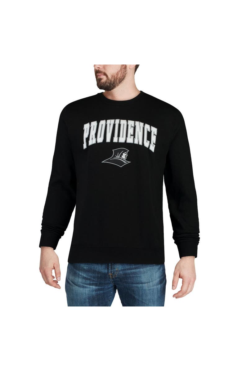 COLOSSEUM Men's Colosseum Black Providence Friars Arch & Logo Crew Neck Sweatshirt, Alternate, color, Black