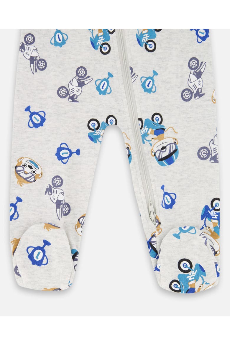 One-Piece Organic Cotton Pajama Monkey, Alternate, color, Beige