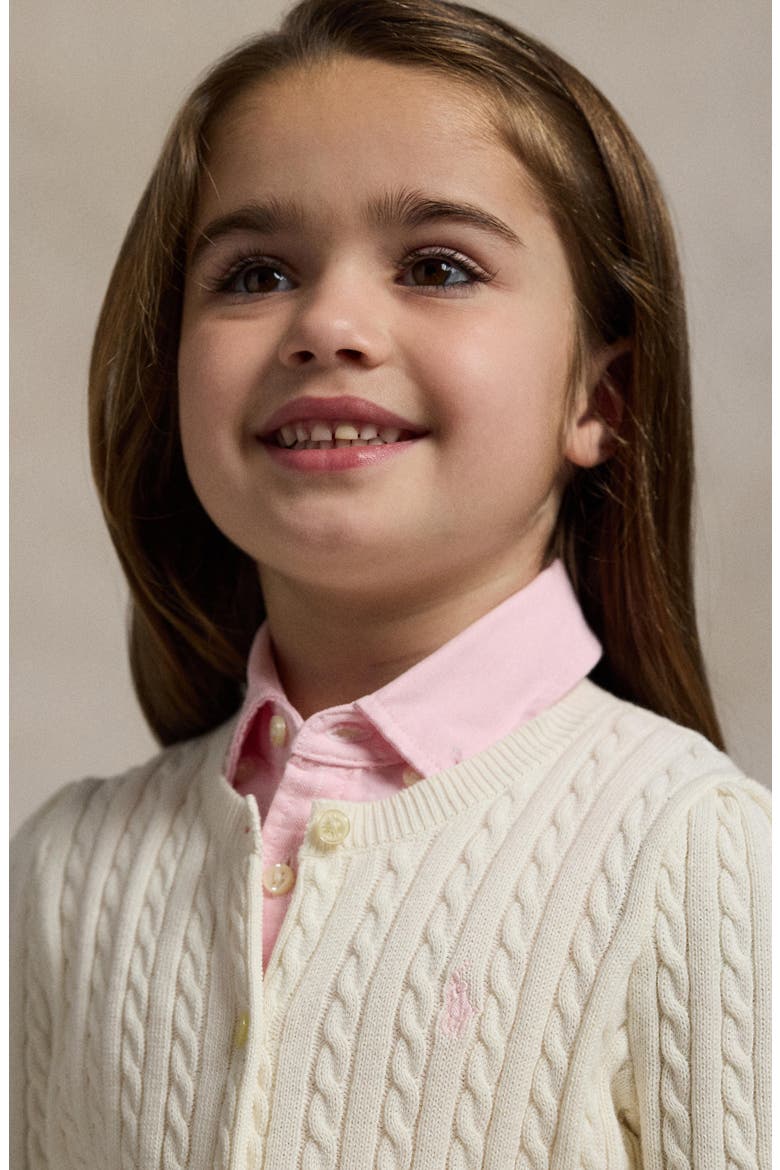 Kids' Mini Cable Knit Sweater, Alternate, color, WARM WHITE