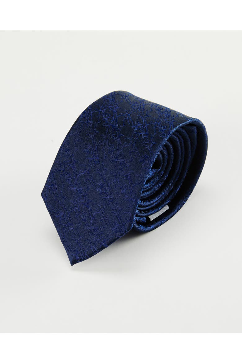 Bark Weave Silk Jacquard Tie, Main, color, Navy