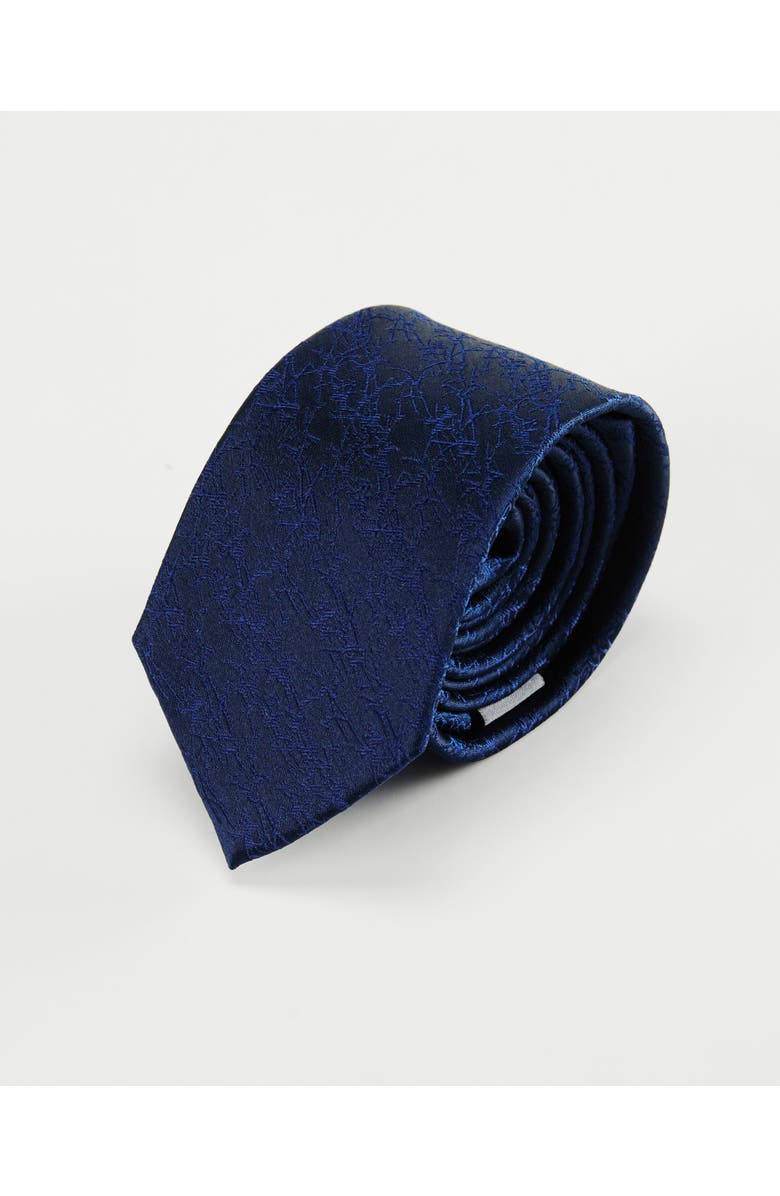 Knottery & Co Bark Weave Silk Jacquard Tie, Main, color, Navy