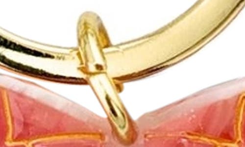 Solar Eclipse Hand Painted Swallowtail Key Chain Bag Charm In Gold