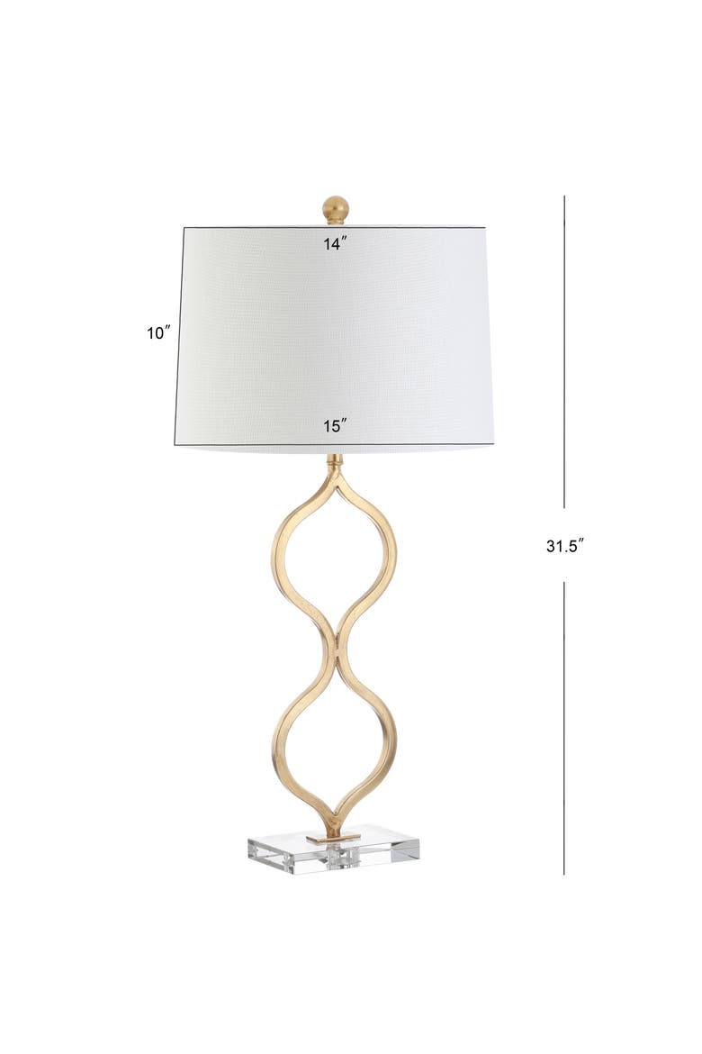 Levi 31.5" Metal/Crystal LED Table Lamp, Gold Leaf, Alternate, color, Gold