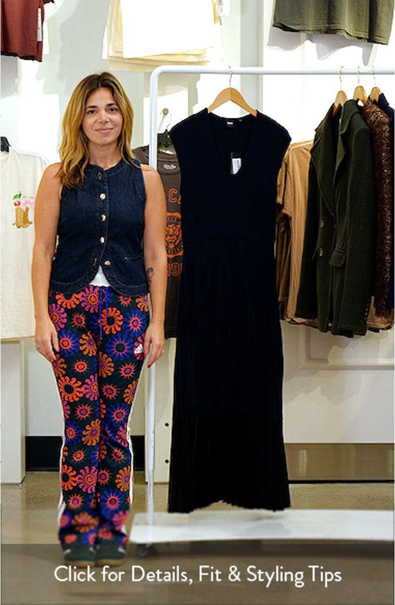 Flissani Pleated Mixed Media A-Line Dress, sales video thumbnail