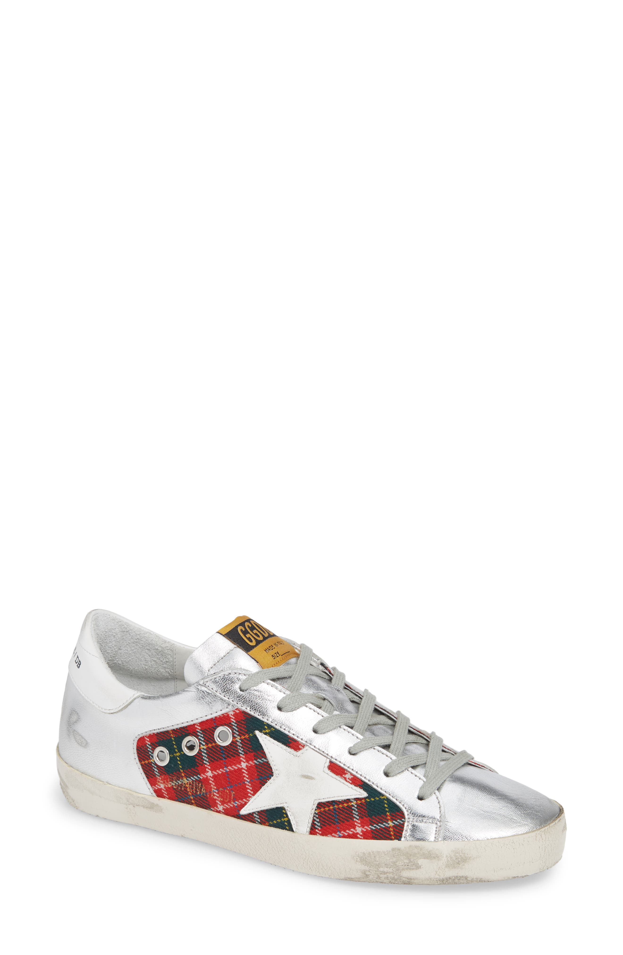 Superstar Plaid Sneaker (Nordstrom Exclusive), Main, color, GREY/ RED