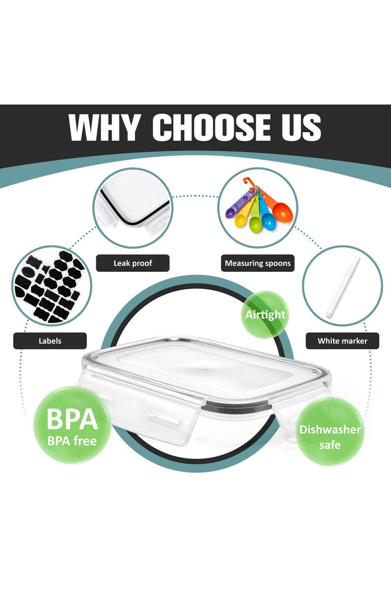 SORBUS 12-Pack Airtight Storage Containers, Alternate, color, Clear