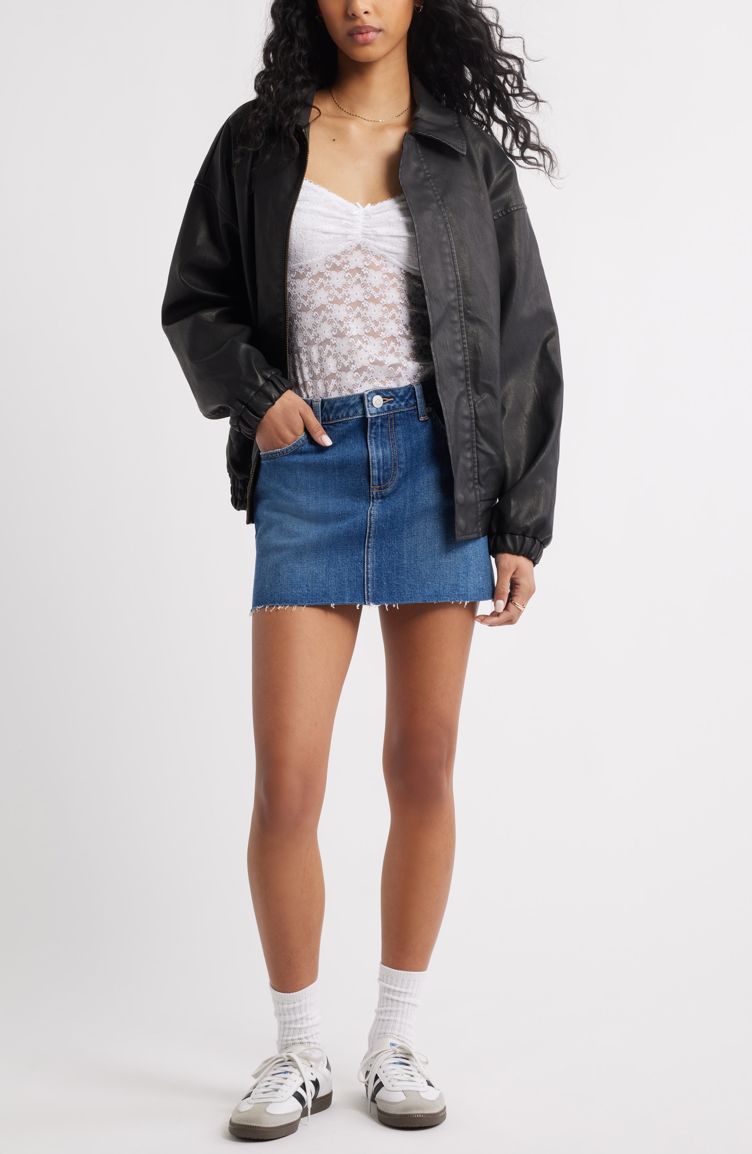 Mid Rise Denim Miniskirt - image 2