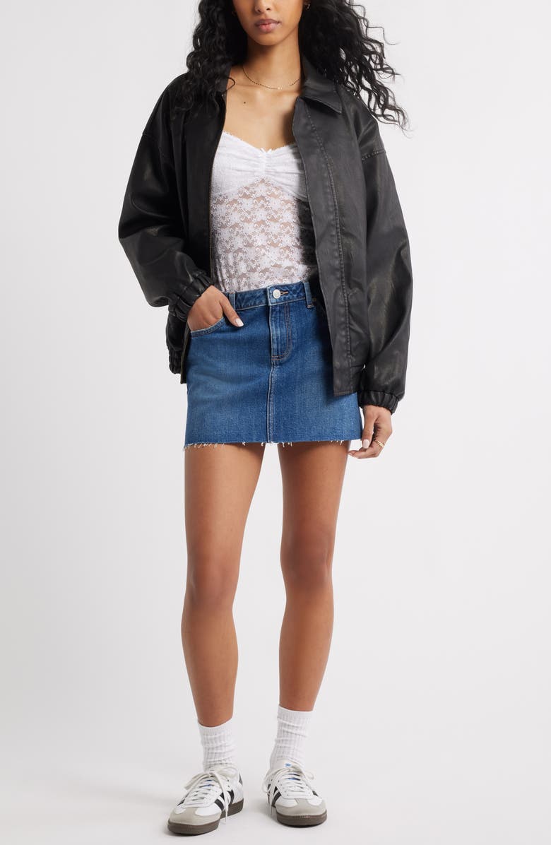 BP. Mid Rise Denim Miniskirt, Alternate, color, Royce Wash