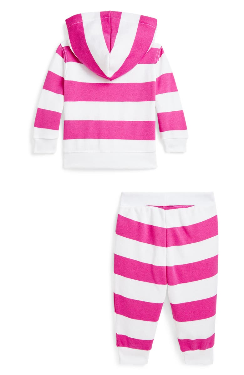 Ralph Lauren Stripe French Terry Zip Hoodie & Joggers Set, Alternate, color,