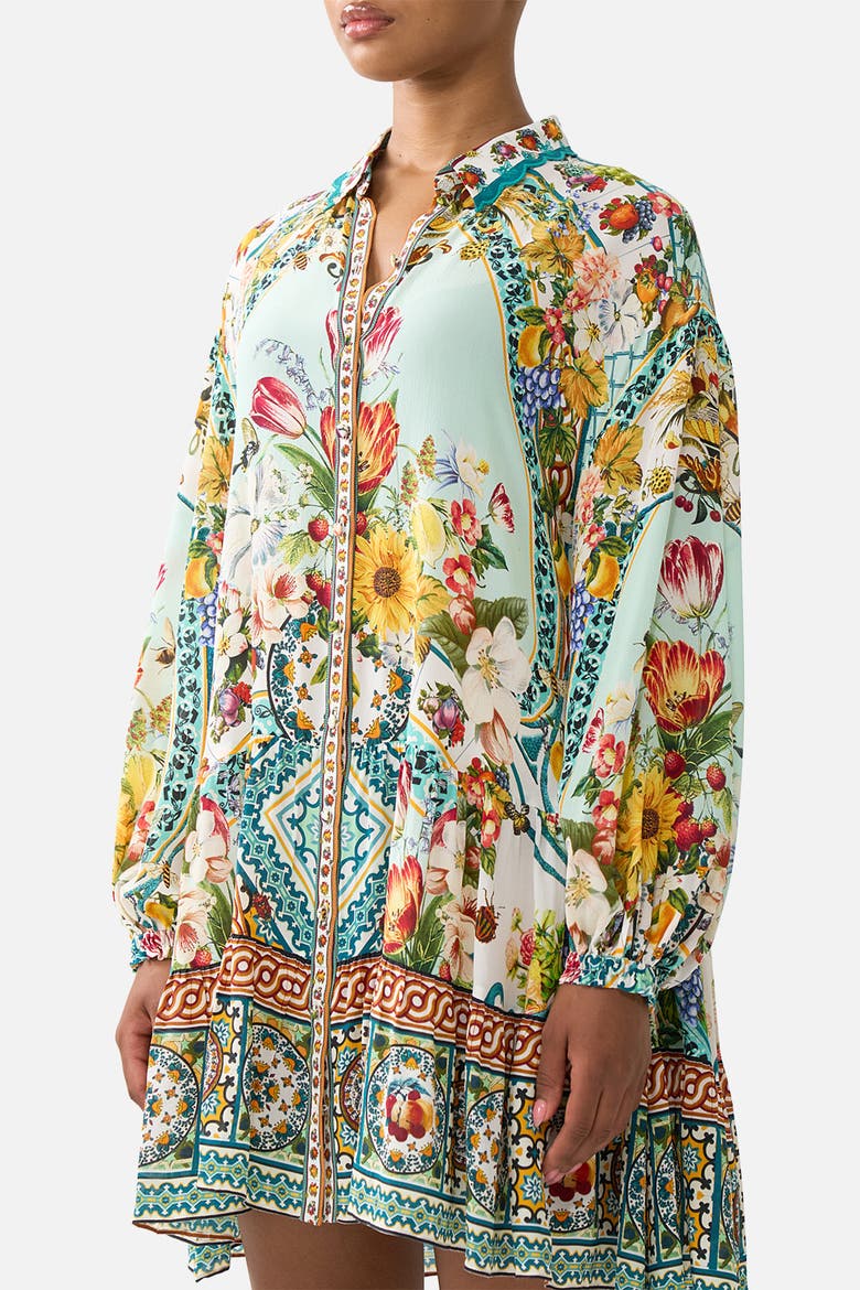 Long Sleeve Tiered Short Dress, Alternate, color, Magic Of The Mercado