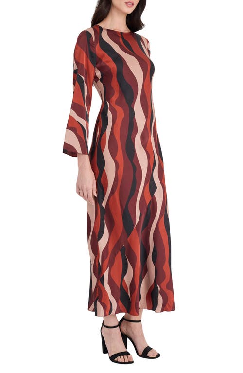 Donna Morgan For Maggy Long Sleeve Maxi Dress In Multi
