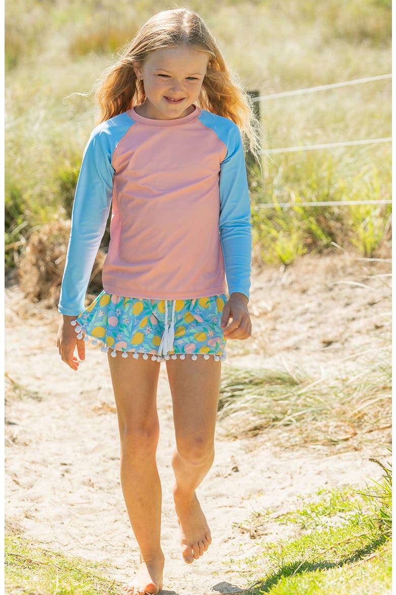 Kids' Lemon Drops Cover-Up Shorts, Alternate, color, BLUE MULTI