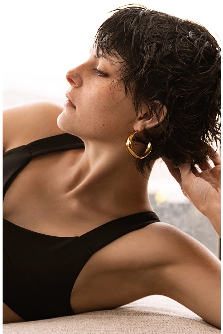 Chunky Bold Hoop Earrings, Alternate, color, Gold
