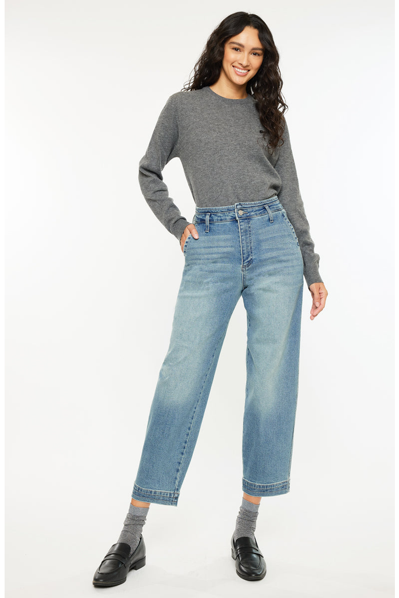 Devina Ultra High Rise Tapered Leg Jeans, Alternate, color, Medium Wash