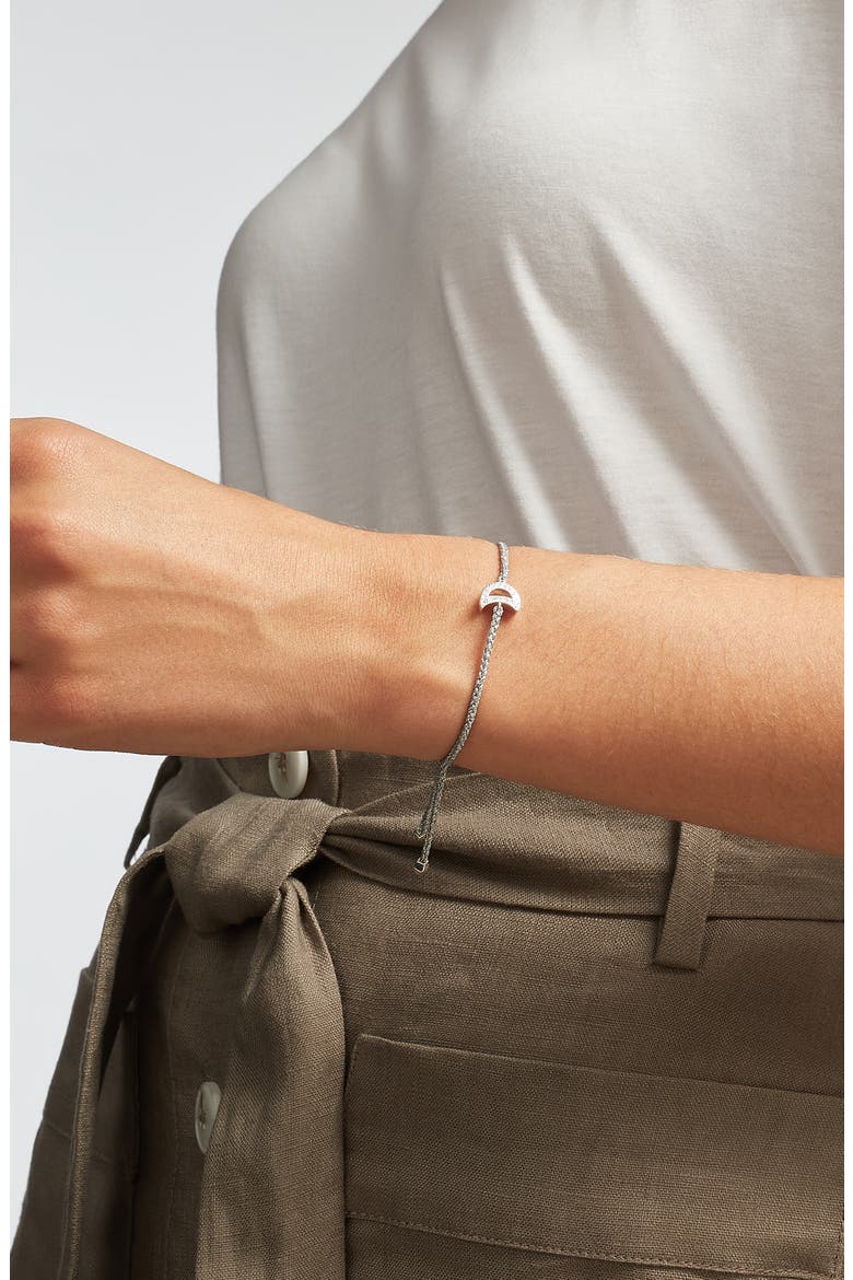 Alphabet Moon Diamond Friendship Bracelet (Nordstrom Exclusive), Alternate, color, SILVER/ DIAMOND