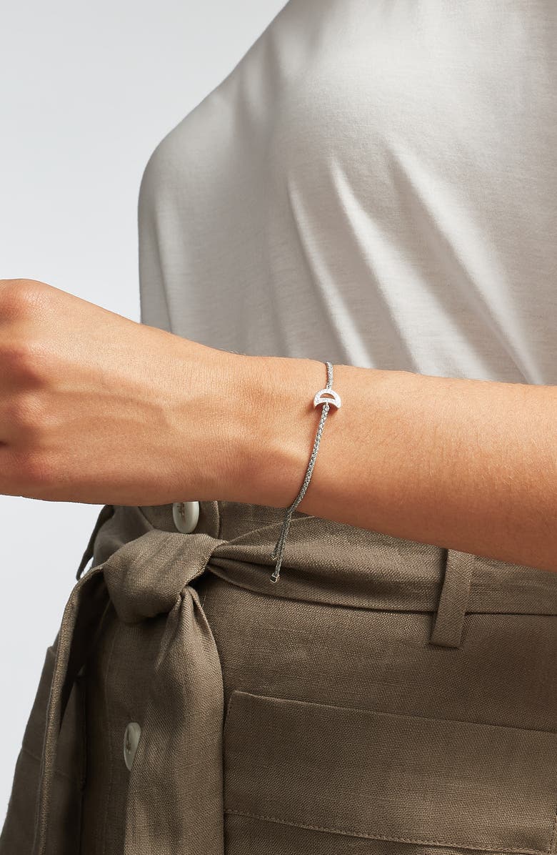 Monica Vinader Alphabet Moon Diamond Friendship Bracelet, Alternate, color,