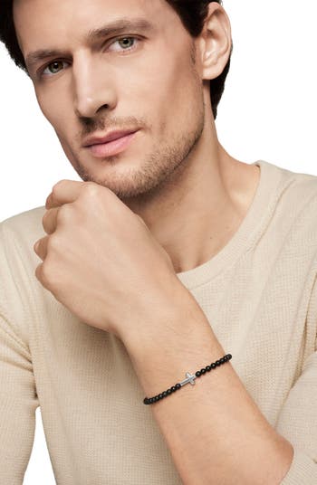 Men's Spiritual Beads Cross Beaded Bracelet