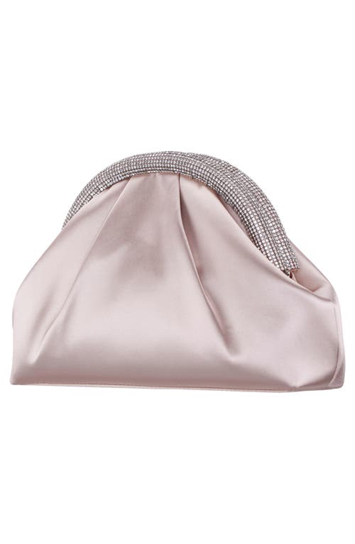 Nina Jane Frame Clutch In Pearl Rose