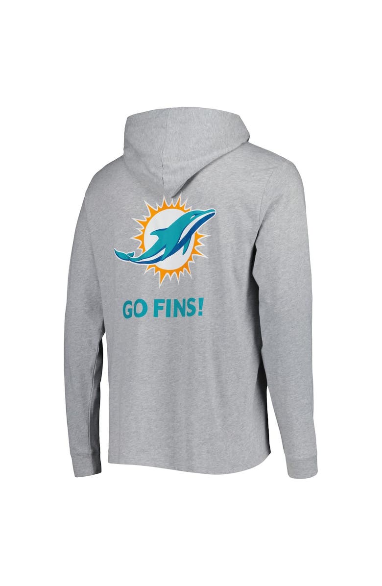 vineyard vines Men's Vineyard Vines Heathered Gray Miami Dolphins Local Long Sleeve Hoodie T-Shirt, Alternate, color, 