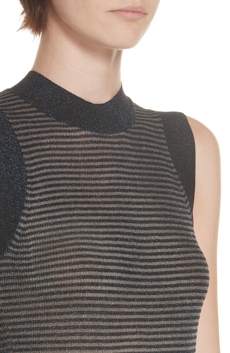 rag & bone Raina Metallic Stripe Tank Top, Alternate, color, Denim Blue