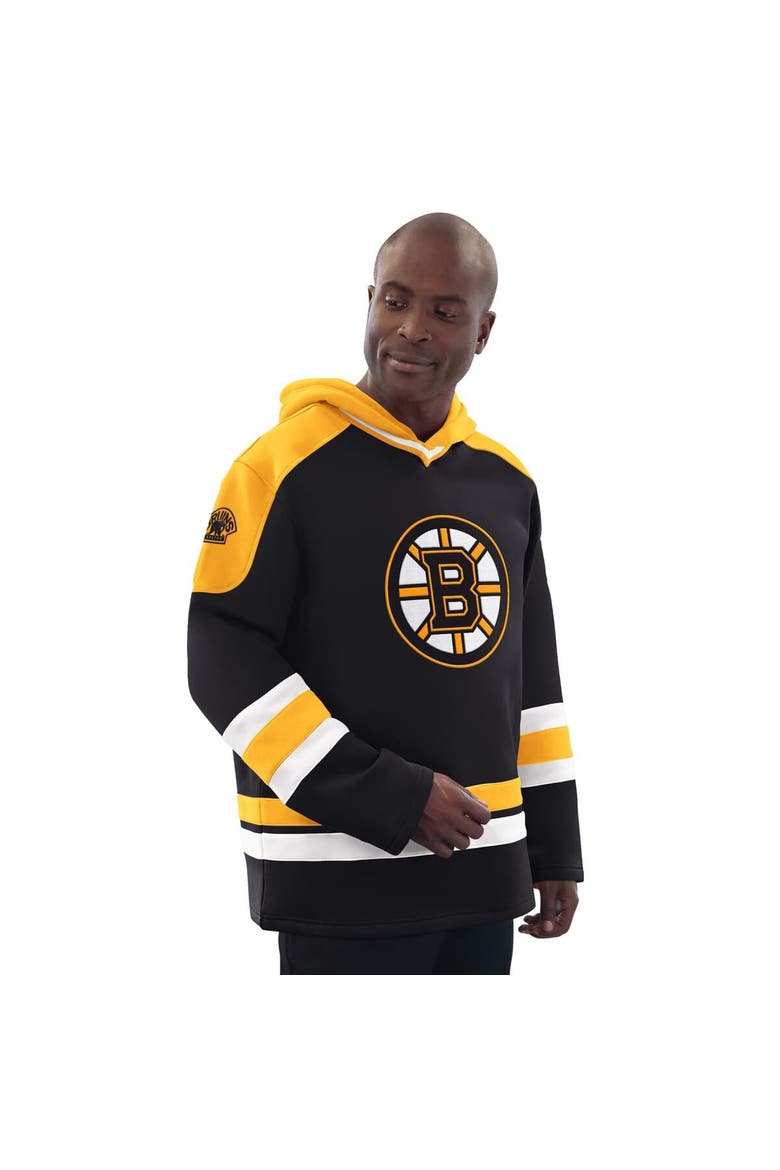Men's Starter Black/Gold Boston Bruins Hockey Pullover Hoodie, Alternate, color, Black