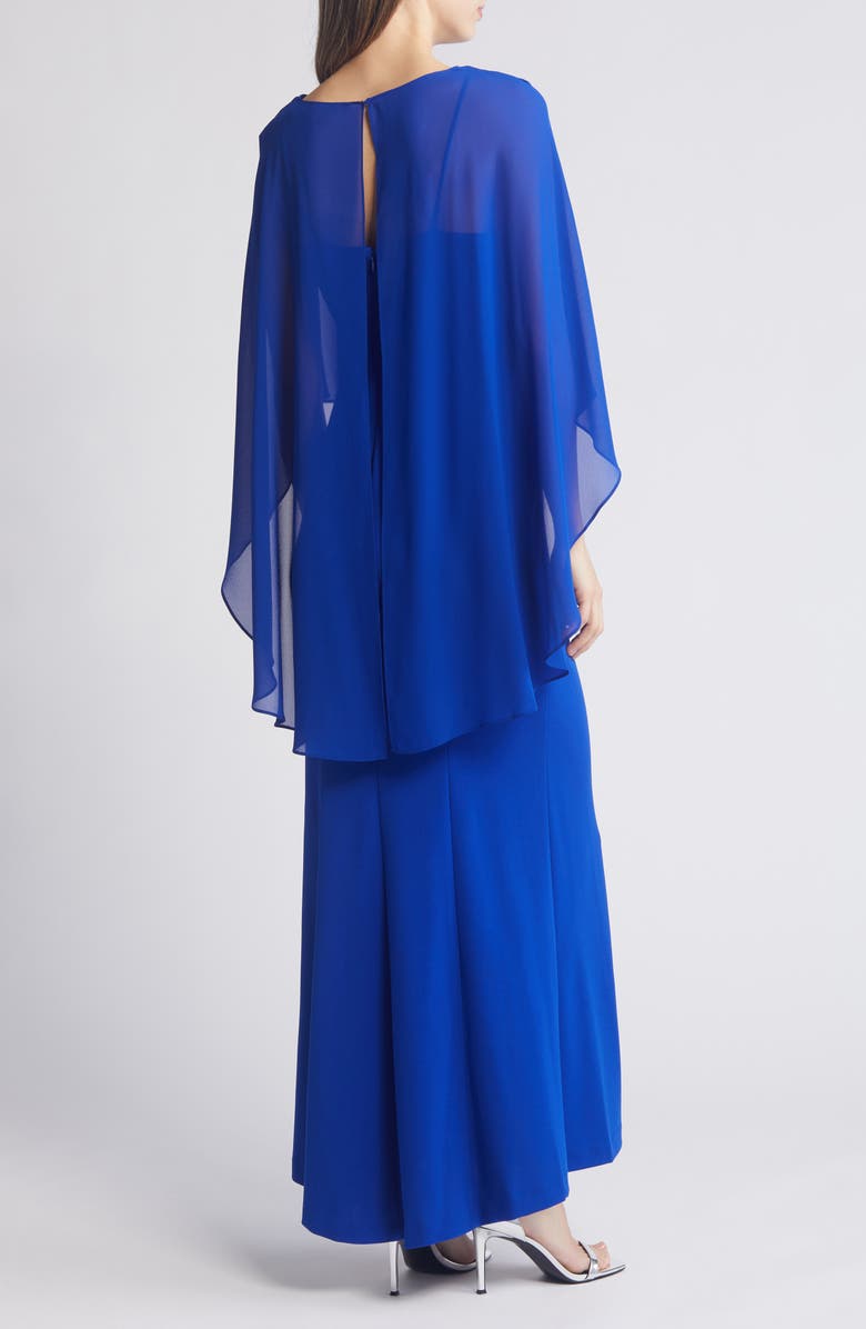 Marina Rhinestone Trim Gown with Capelet, Alternate, color, 