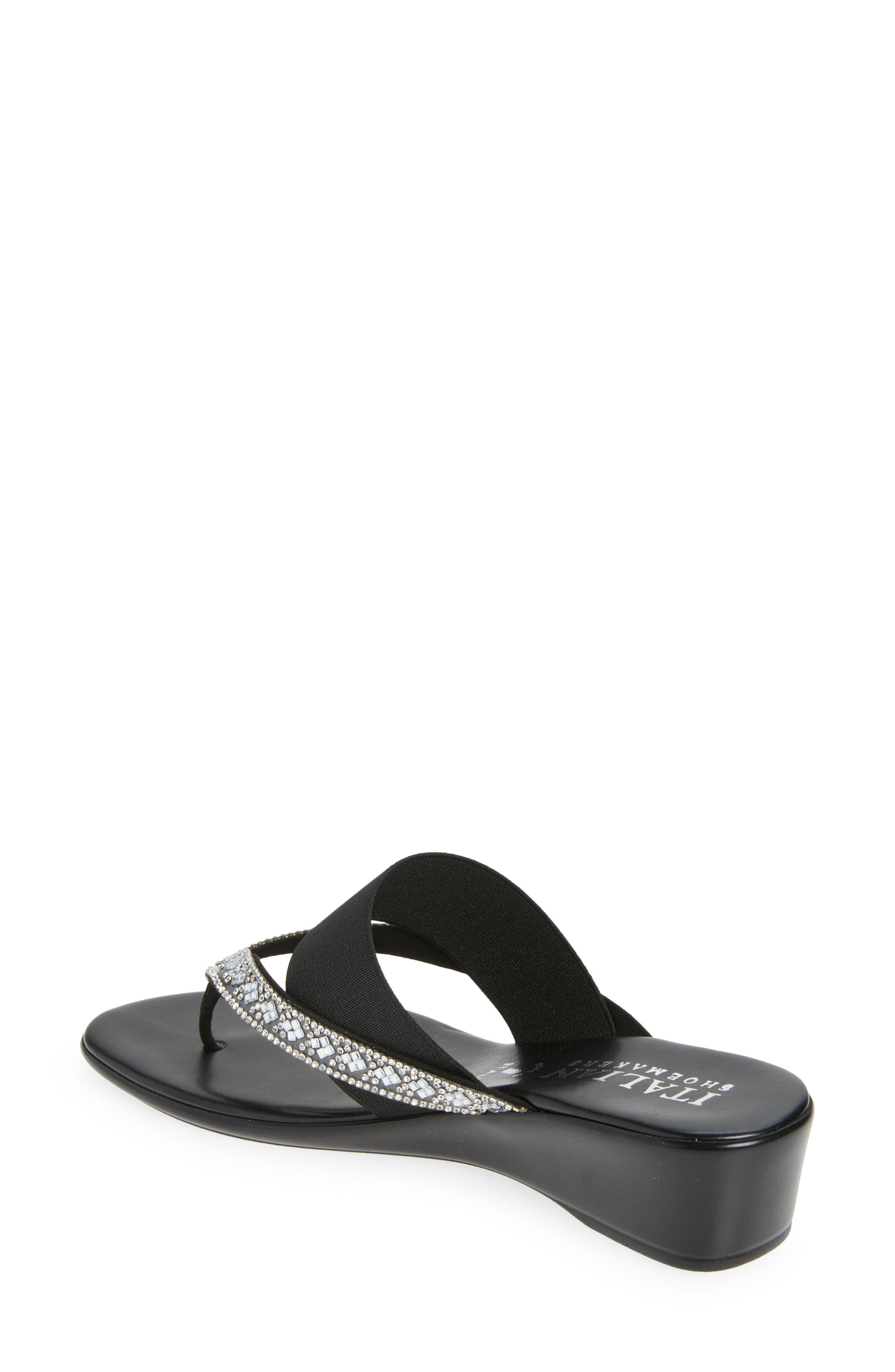 Calver Wedge Sandal, Alternate, color, BLACK