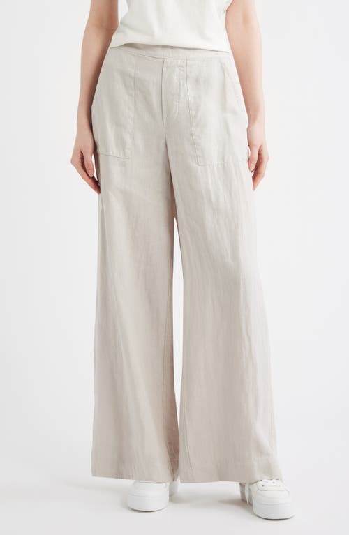 Frank & Eileen Madeline Patch Pocket Pull-On Linen Pants in Sand at Nordstrom, Size X-Large