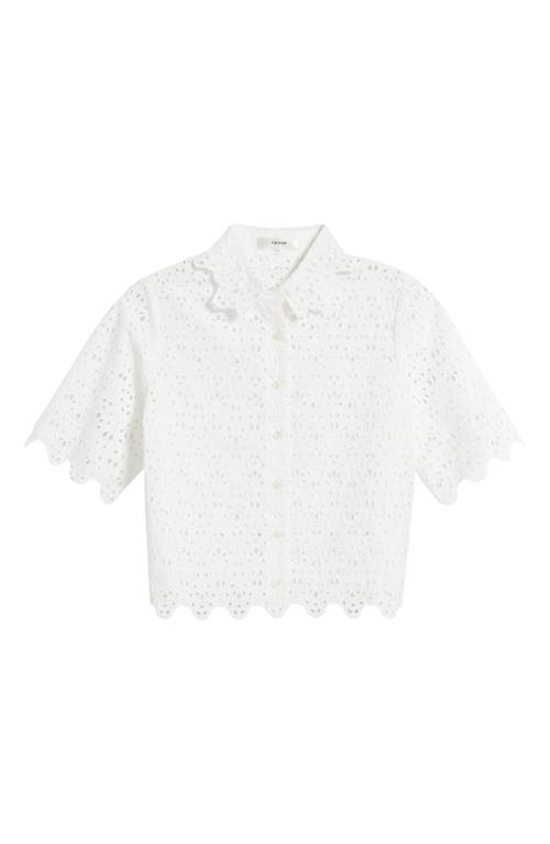 Frame The Deco Cotton Eyelet Button-up Shirt