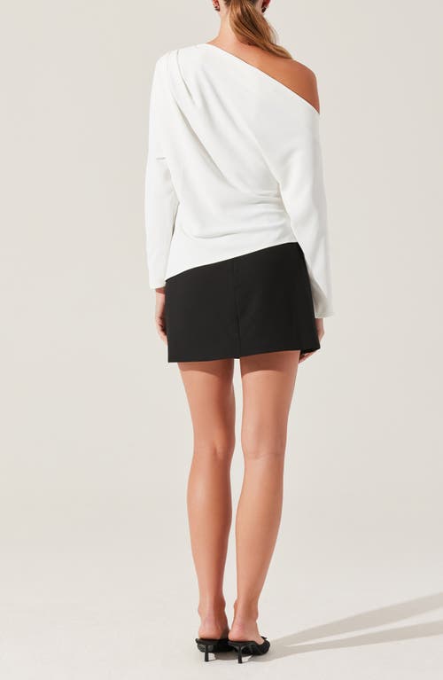 Astr The Label Orlia One-shoulder Woven Top In White