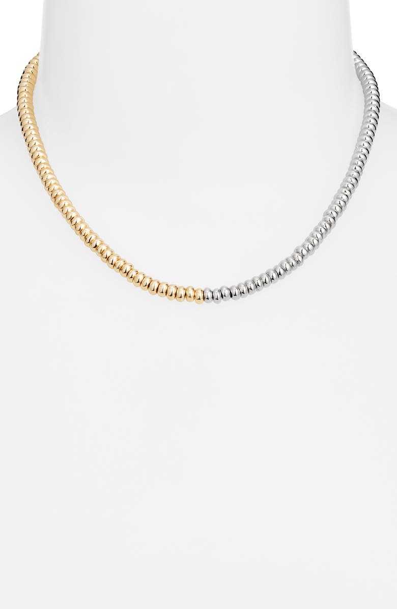 Nordstrom Two-Tone Beaded Necklace, Alternate, color, Gold- Silver