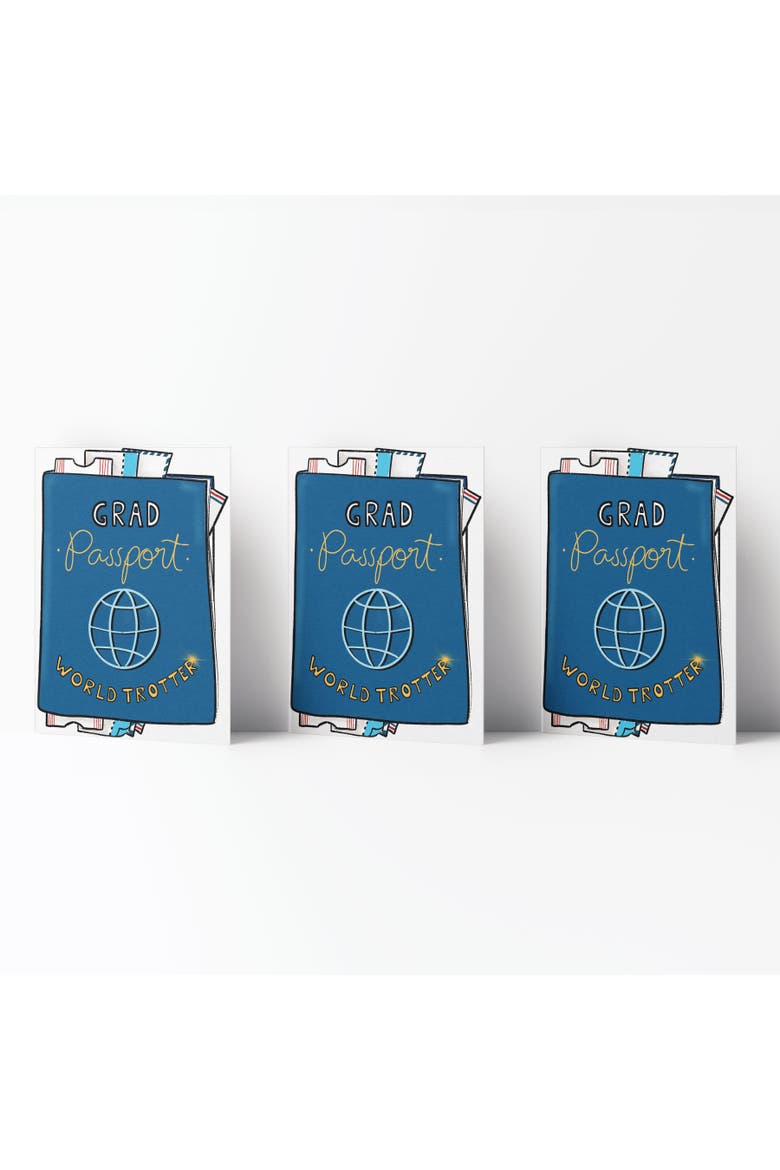 Graduation Greeting Card Pack (3ct) "Grad Passport", Main, color, Multi-Pack