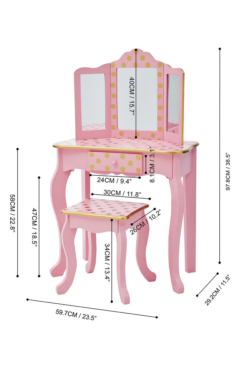 Teamson Kids Fantasy Fields Gisele Vanity Set, Alternate, color, Pink