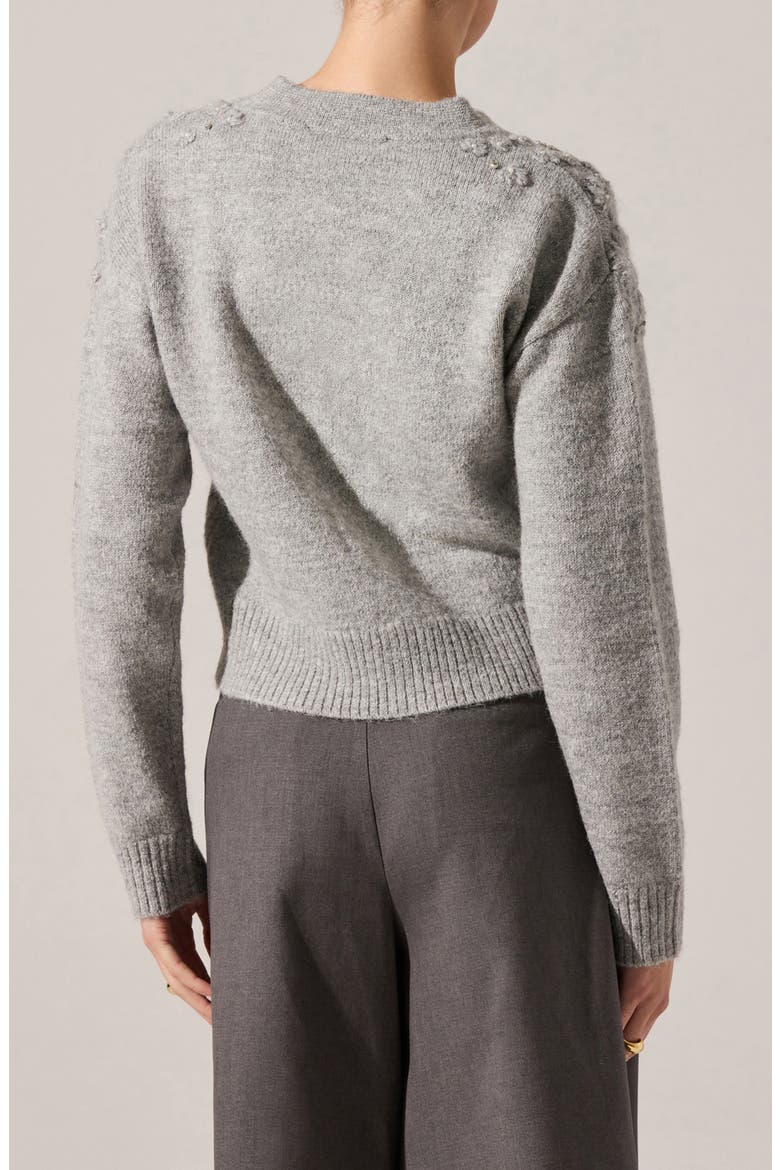 Susannah Embellished Cardigan, Alternate, color, LIGHT GREY