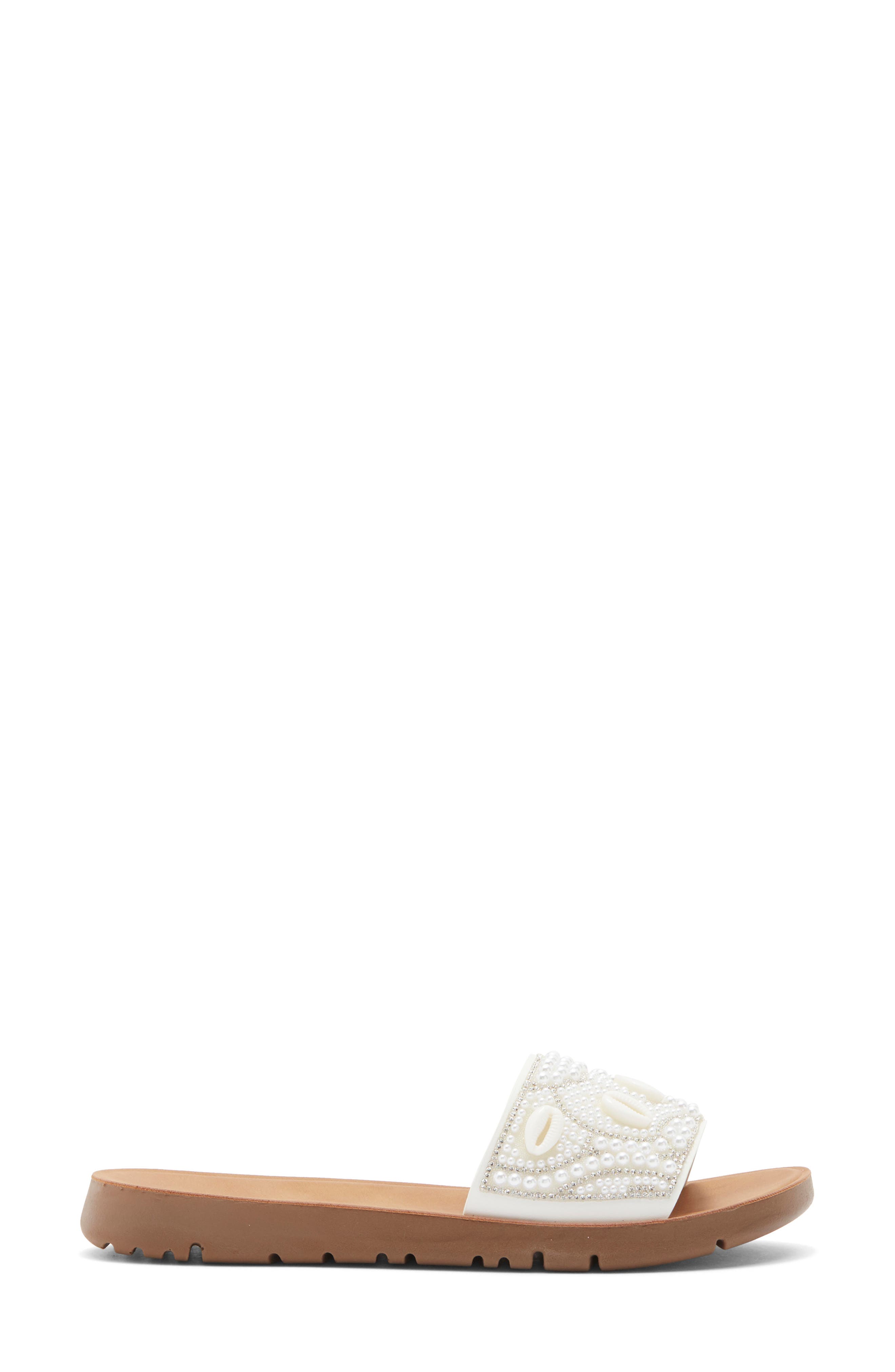 Northern Slide Sandal, Alternate, color, WHITE PU