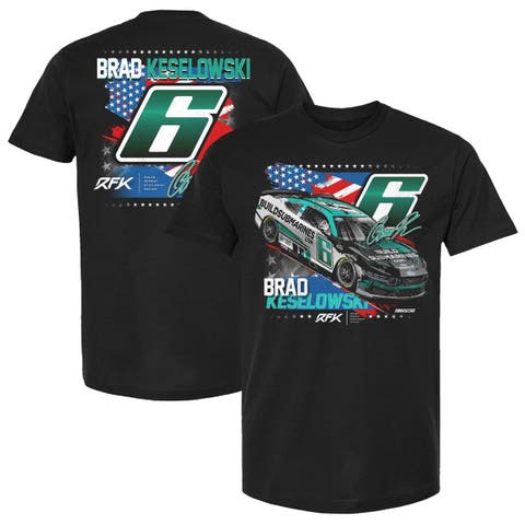 Men's RFK Racing Black Brad Keselowski BuildSubmarines.com Patriotic Car T-Shirt