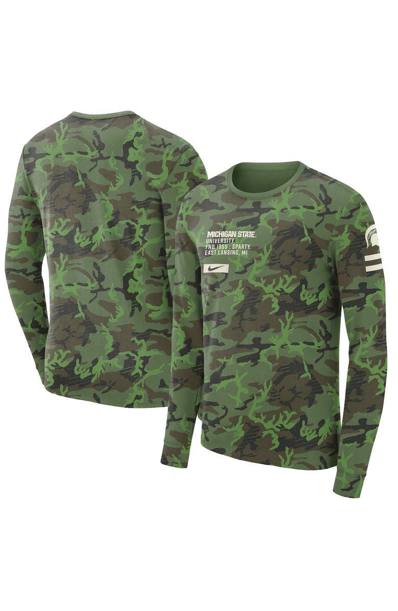 Nike Men's Nike Camo Michigan State Spartans Military Long Sleeve T-Shirt, Main, color, Camo