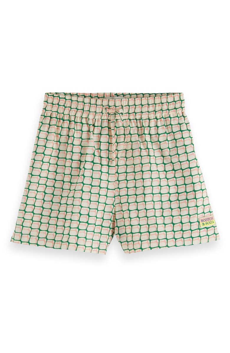 Scotch & Soda Kids' Geo Print Drawstring Shorts, Main, color, Doubles Net