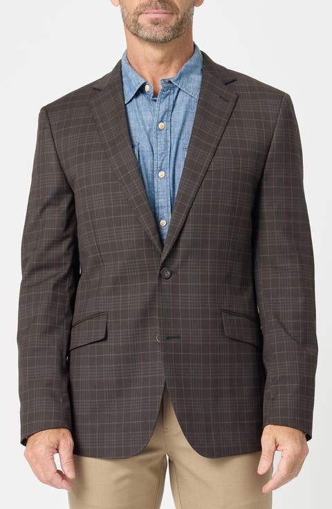 Plaid Slim Fit Stretch Sport Coat
