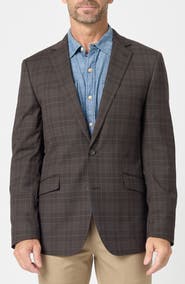 SAVILE ROW CO Plaid Slim Fit Stretch Sport Coat