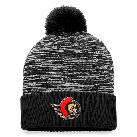 Men's Fanatics Branded Black Ottawa Senators Defender Cuffed Knit Hat with Pom