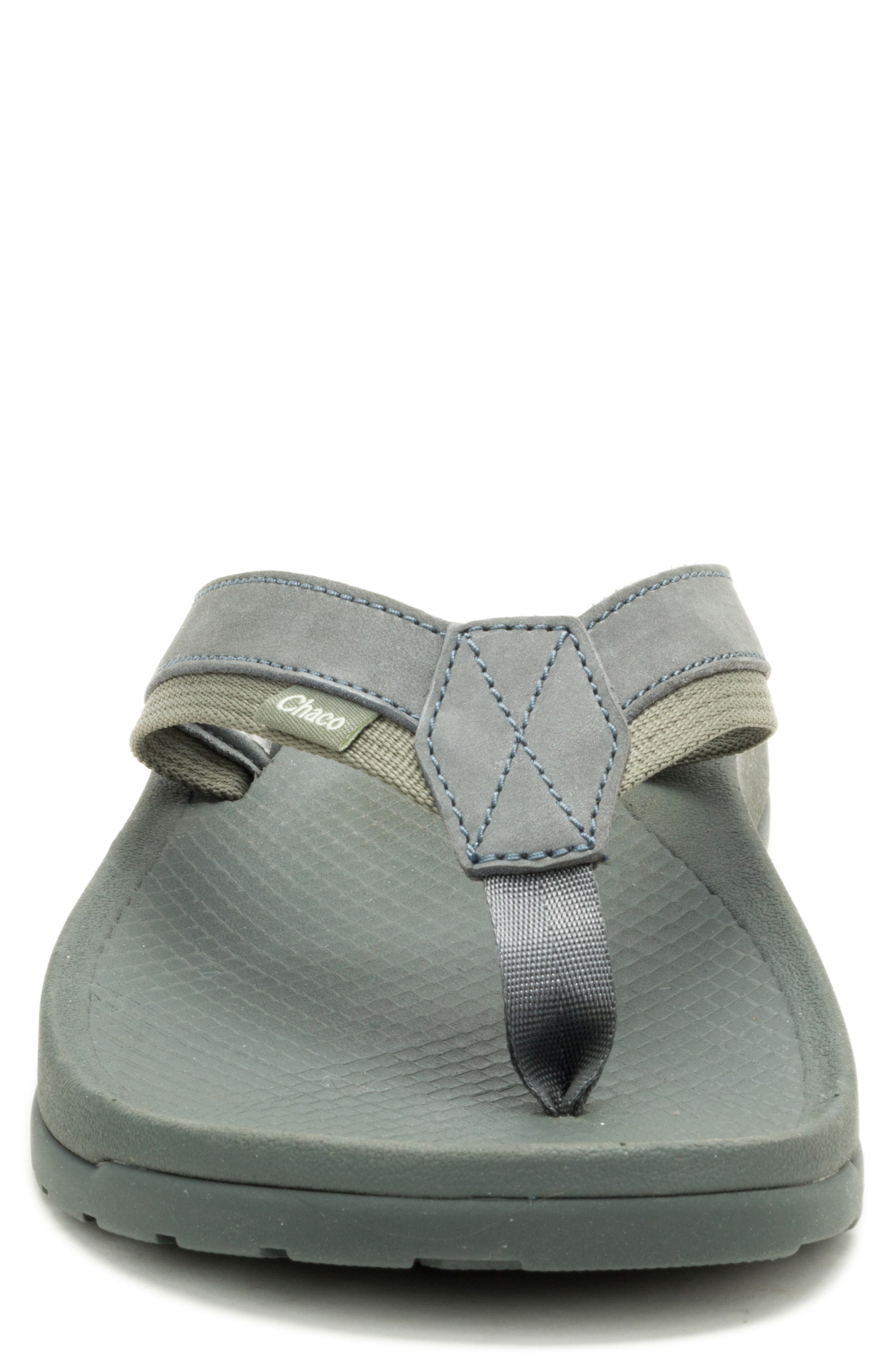 Chaco Lowdown Leather Flip Flop, Alternate, color, Alloy