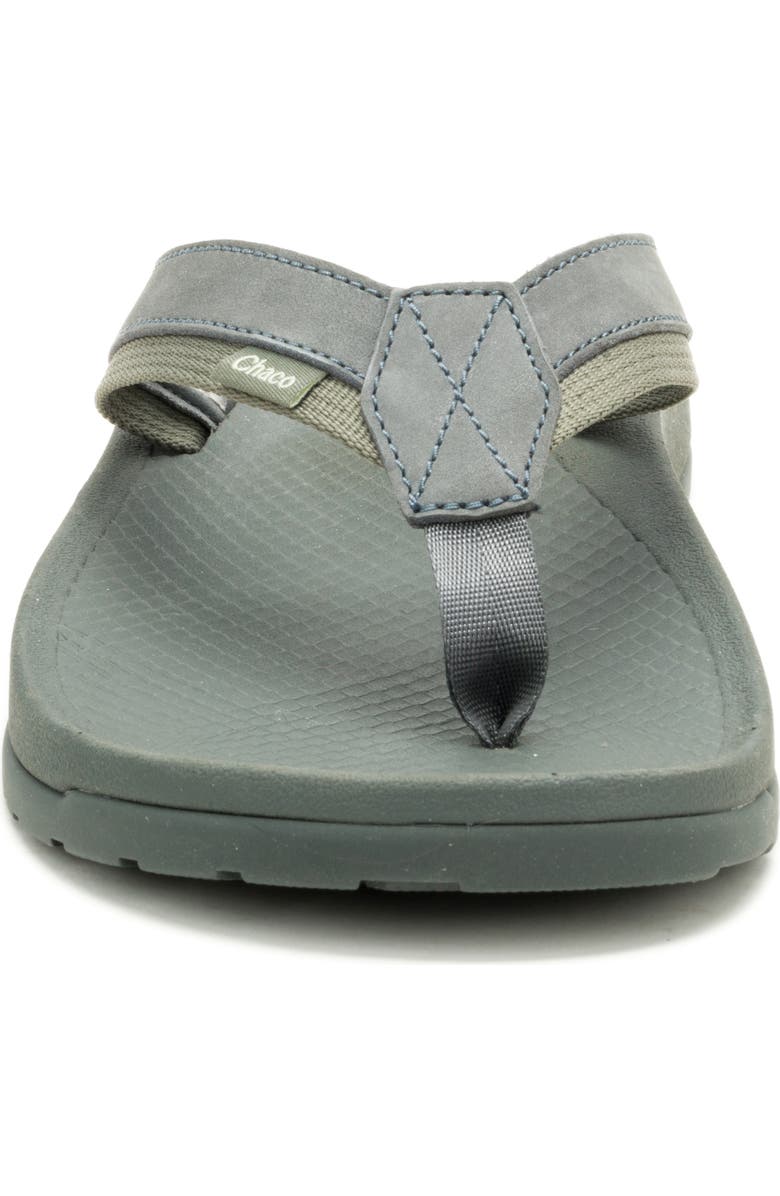 Chaco Lowdown Leather Flip Flop, Alternate, color, Alloy