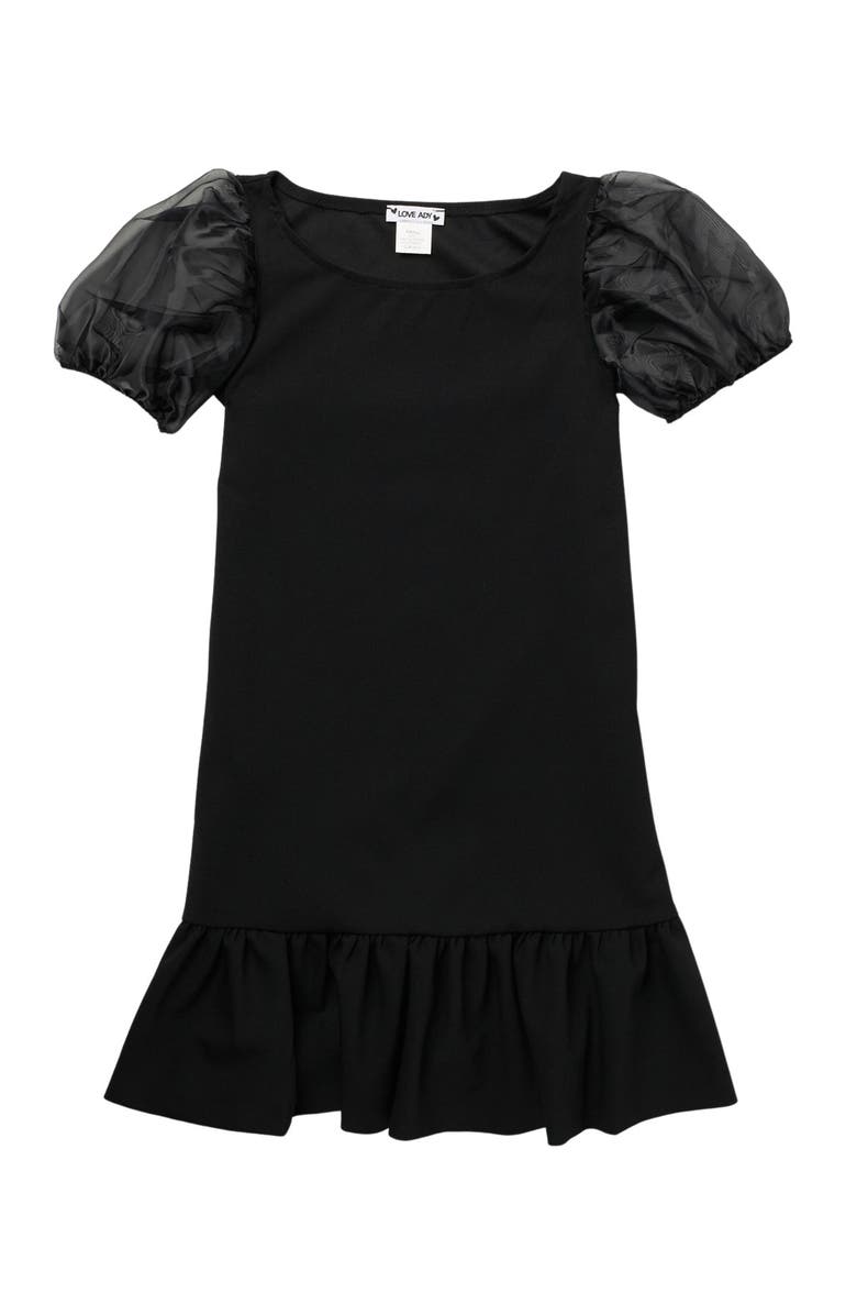 LOVE...ADY Sheer Puff Sleeve Skater Dress, Main, color, 