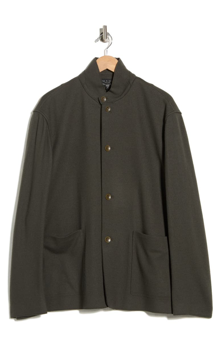 rag & bone Gramercy Japanese Wool Cardigan, Main, color, Forest Green