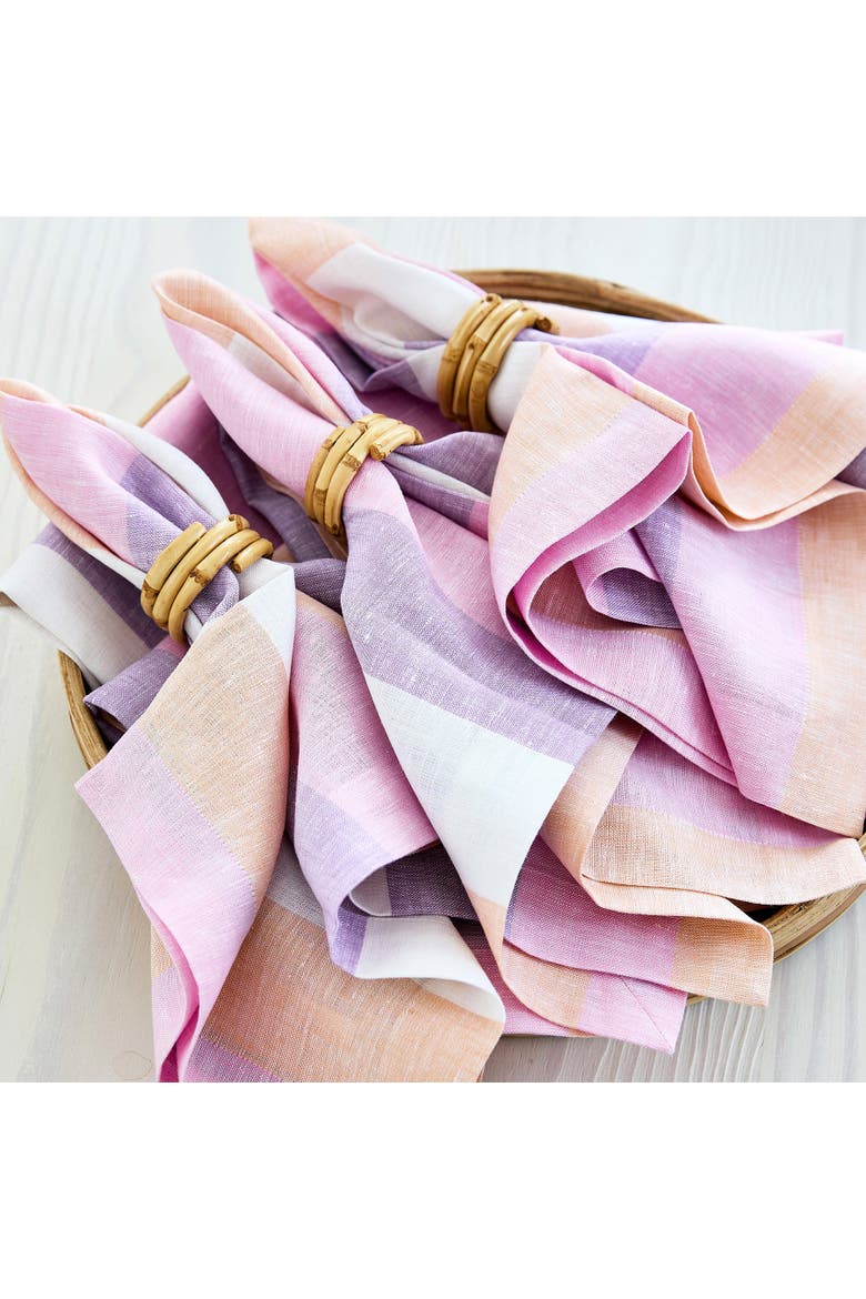 Linen Dinner Napkins Set of 4, 20 x 20" - Gelato Stripe, Alternate, color, Gelato