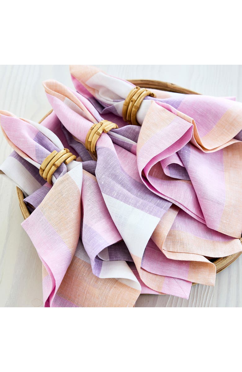 Solino Home Linen Dinner Napkins - Gelato Stripe, 20" x 20", Alternate, color, 